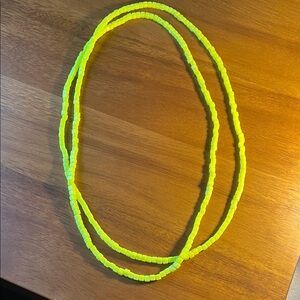 Neon Yellow Beaded Necklace